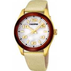 CALYPSO Gold Leather Strap 5653-2